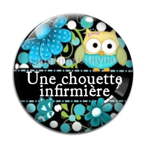 Cabochon une chouette infirmière résine - ou verre différente taille