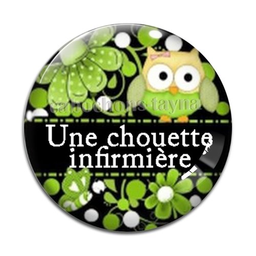 Cabochon une chouette infirmière résine - ou verre différente taille