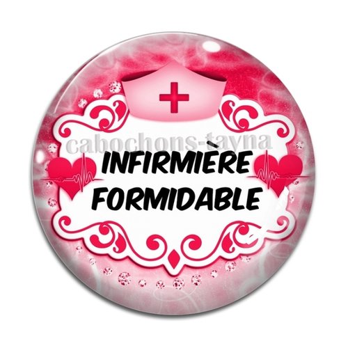 Cabochon infirmière formidable résine - ou verre différente taille
