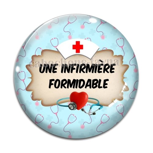 Cabochon infirmière formidable résine - ou verre différente taille