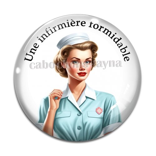 Cabochon infirmière formidable résine - ou verre différente taille