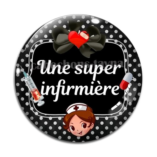 Cabochon super infirmière résine - ou verre différente taille