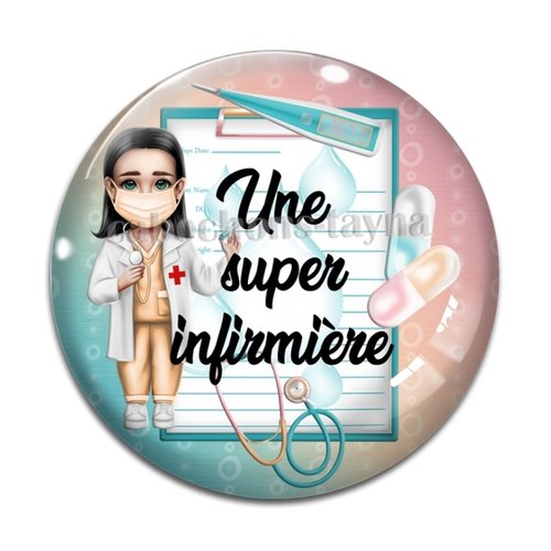 Cabochon super infirmière résine - ou verre différente taille