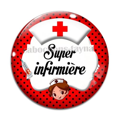 Cabochon super infirmière résine - ou verre différente taille
