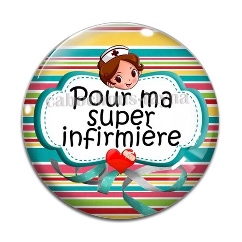 Cabochon super infirmière résine - ou verre différente taille