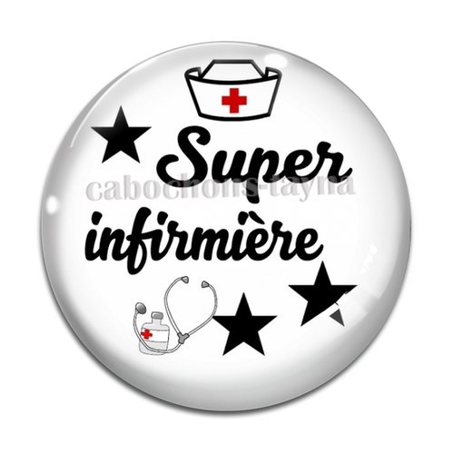 Cabochon super infirmière résine - ou verre différente taille