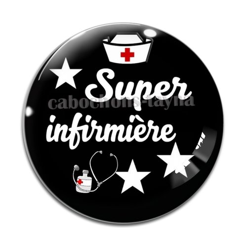 Cabochon super infirmière résine - ou verre différente taille
