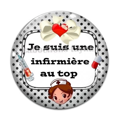 Cabochon infirmière au top résine - ou verre différente taille