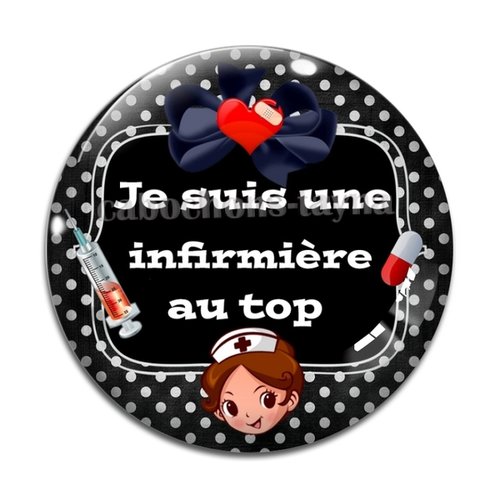 Cabochon infirmière au top résine - ou verre différente taille