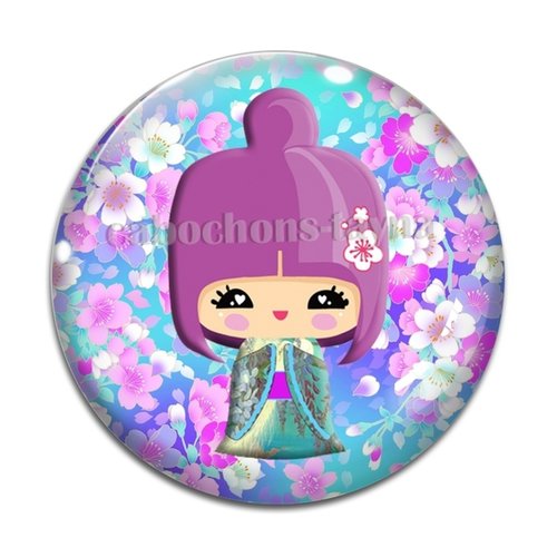 Cabochon  kokeshi résine - ou verre rond différente taille