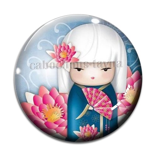Cabochon  kokeshi résine - ou verre rond différente taille