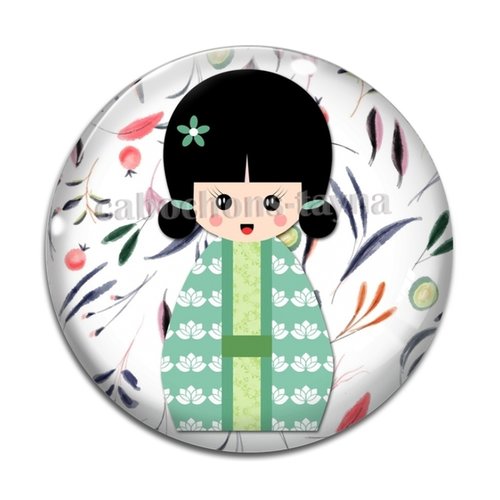 Cabochon  kokeshi résine - ou verre rond différente taille