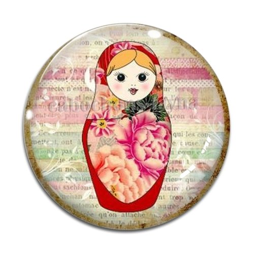 Cabochon poupée russe résine - ou verre rond différente taille