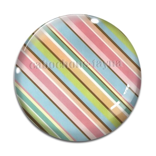 Cabochon rayure résine - ou verre rond différente taille