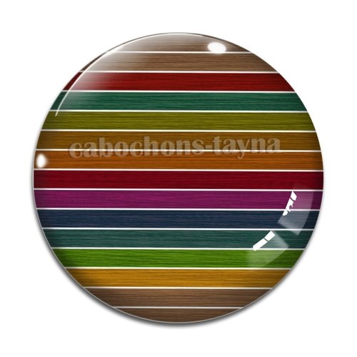 Cabochon rayure résine - ou verre rond différente taille