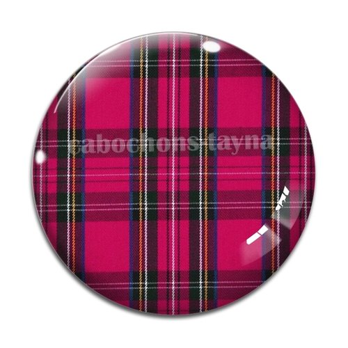 Cabochon carreaux rayure résine - ou verre rond différente taille