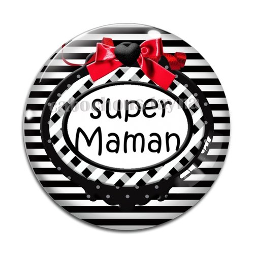 Cabochon super maman résine - ou verre rond différente taille