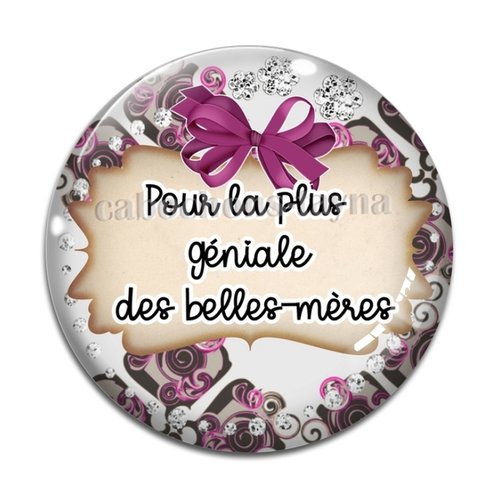 Cabochon belle mère géniale, cabochon résine - ou verre rond différente taille
