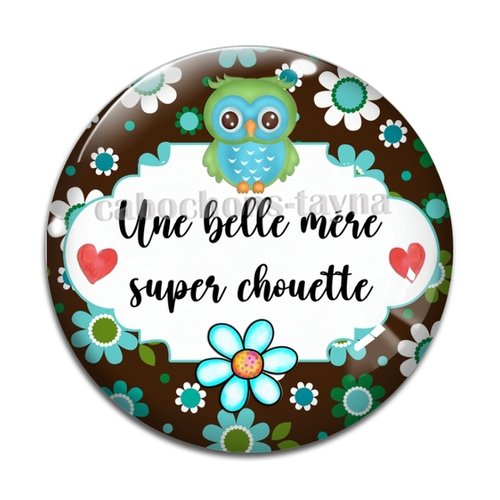 Cabochon chouette belle mère, cabochon résine - ou verre rond différente taille