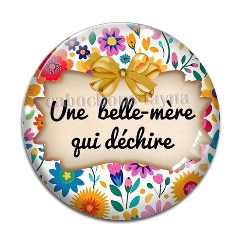 Cabochon belle mère qui déchire, cabochon résine - ou verre rond différente taille