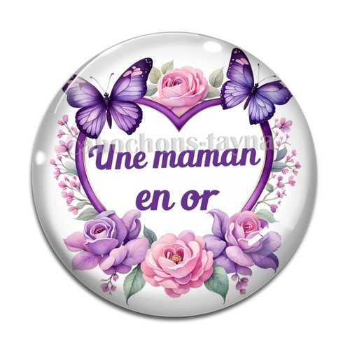 Cabochon maman en or, cabochon résine - ou verre rond différente taille