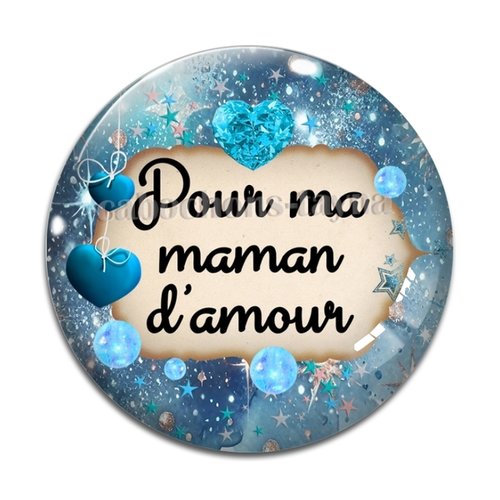 Cabochon maman d'amour, cabochon résine - ou verre rond différente taille