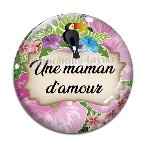 Cabochon maman d'amour, cabochon résine - ou verre rond différente taille