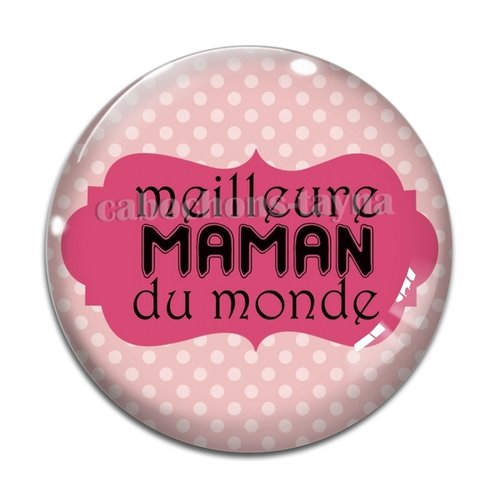 Cabochon meilleure maman, cabochon résine - ou verre rond différente taille