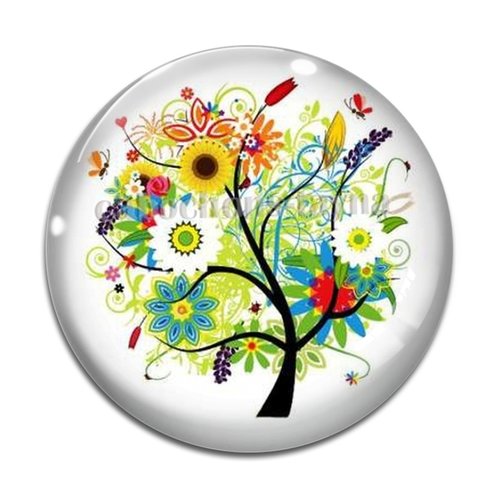 Cabochon arbre de vie, cabochon résine - ou verre rond différente taille