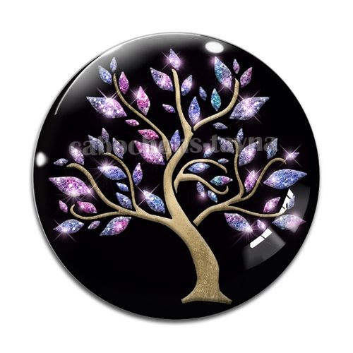 Cabochon arbre de vie, cabochon résine - ou verre rond différente taille