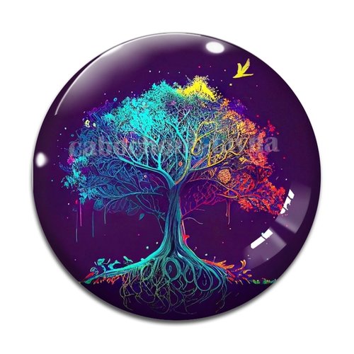 Cabochon arbre de vie, cabochon résine - ou verre rond différente taille