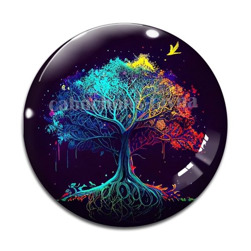 Cabochon arbre de vie, cabochon résine - ou verre rond différente taille