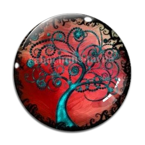 Cabochon arbre de vie, cabochon résine - ou verre rond différente taille