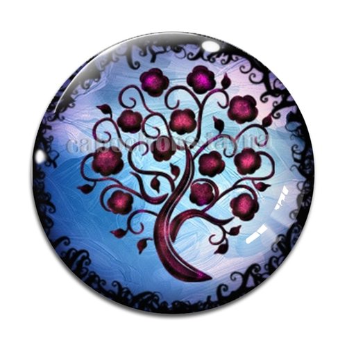 Cabochon arbre de vie, cabochon résine - ou verre rond différente taille