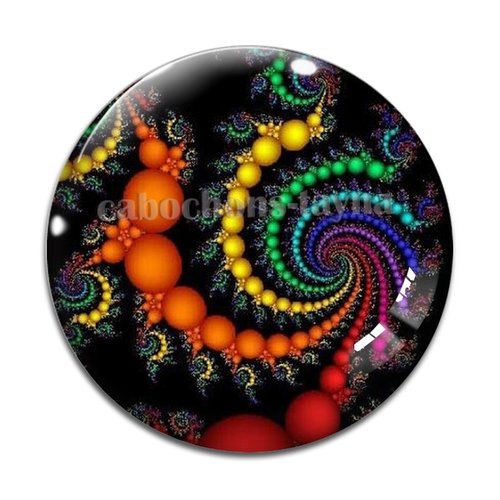 Cabochon spirale, cabochon résine - ou verre rond différente taille
