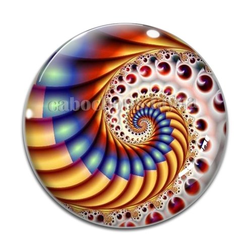 Cabochon spirale, cabochon résine - ou verre rond différente taille