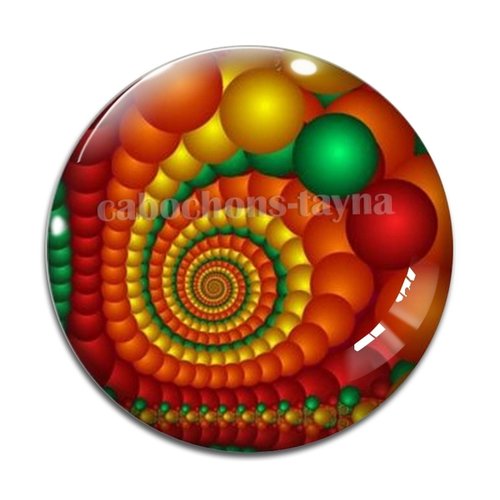Cabochon spirale, cabochon résine - ou verre rond différente taille