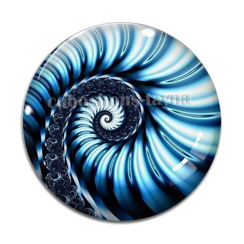 Cabochon spirale, cabochon résine - ou verre rond différente taille
