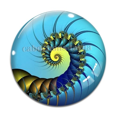 Cabochon spirale, cabochon résine - ou verre rond différente taille
