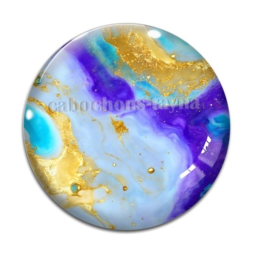 Cabochon effet marbre, cabochon résine - ou verre rond différente taille