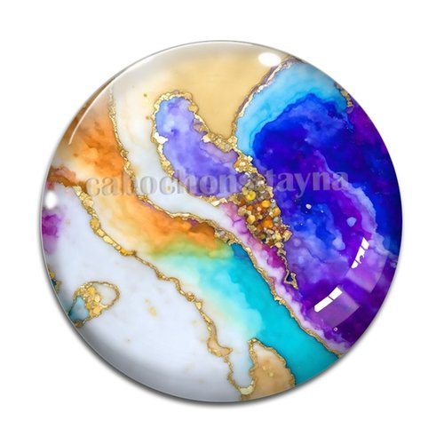 Cabochon effet marbre, cabochon résine - ou verre rond différente taille