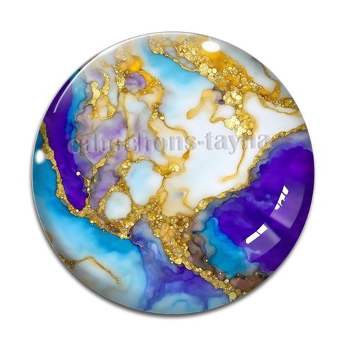 Cabochon effet marbre, cabochon résine - ou verre rond différente taille