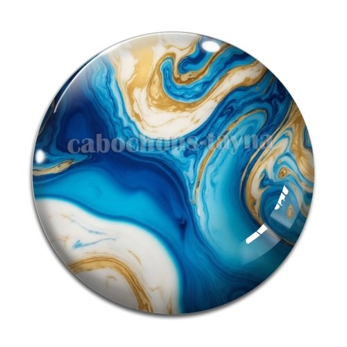 Cabochon effet marbre, cabochon résine - ou verre rond différente taille