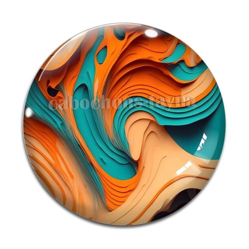 Cabochon effet marbre, cabochon résine - ou verre rond différente taille