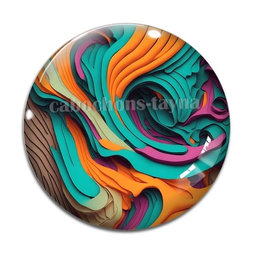 Cabochon effet marbre, cabochon résine - ou verre rond différente taille