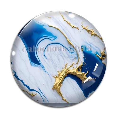 Cabochon effet marbre, cabochon résine - ou verre rond différente taille