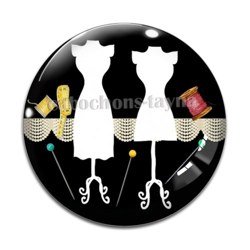 Cabochon latelier de couture, cabochon résine - ou verre rond différente taille