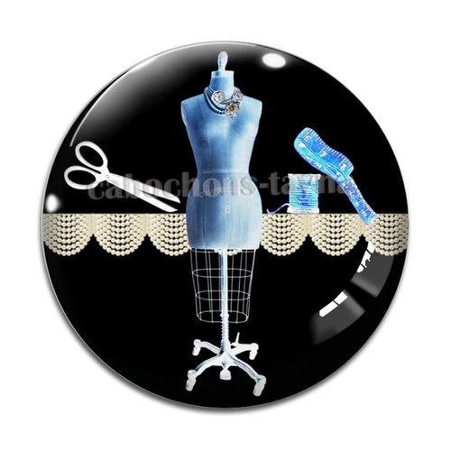 Cabochon latelier de couture, cabochon résine - ou verre rond différente taille