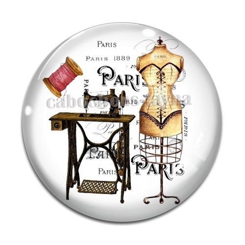 Cabochon latelier de couture, cabochon résine - ou verre rond différente taille