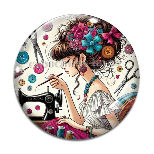 Cabochon couturière, cabochon résine - ou verre rond différente taille